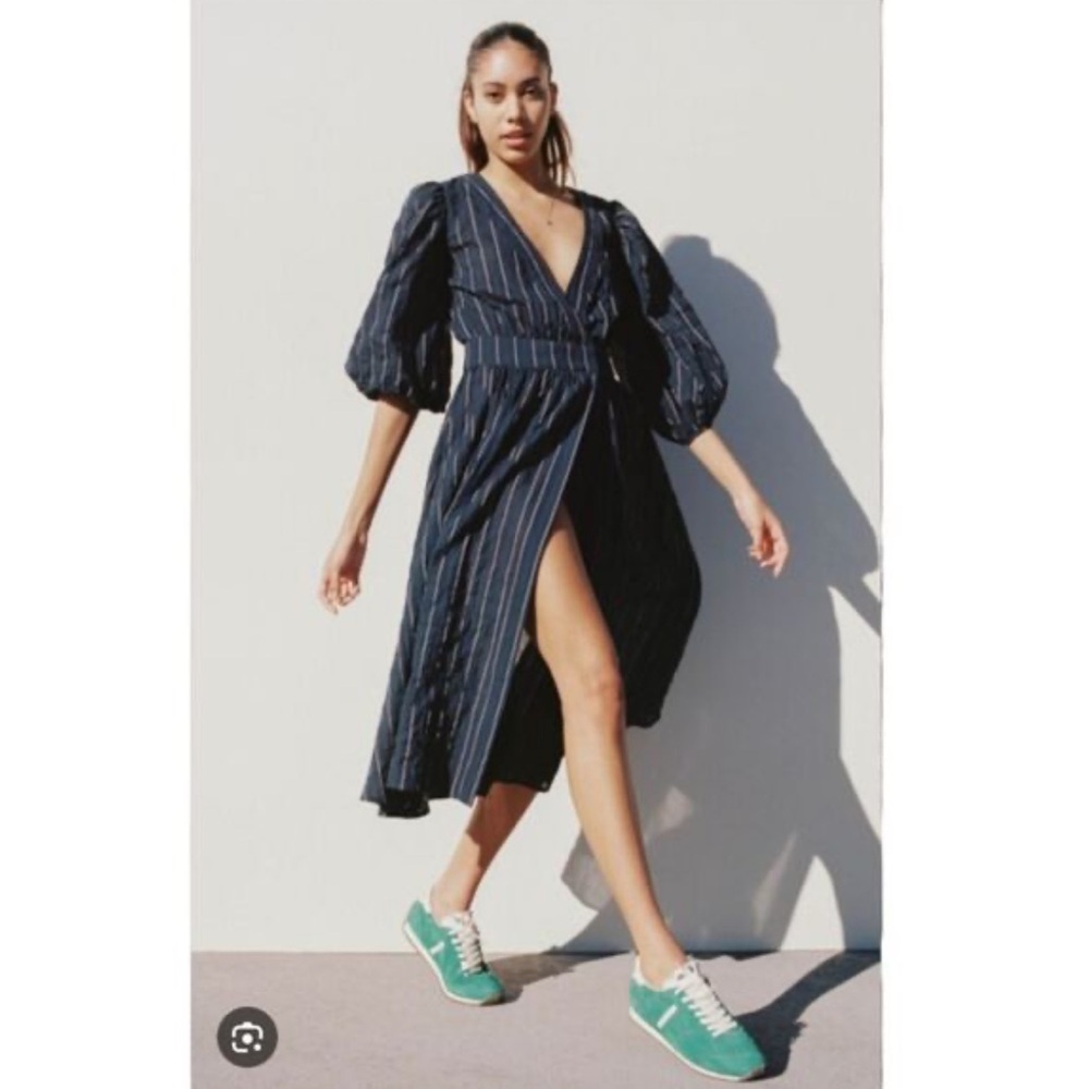 Ciao Lucia Cotton Poplin Wrap Dress in Black